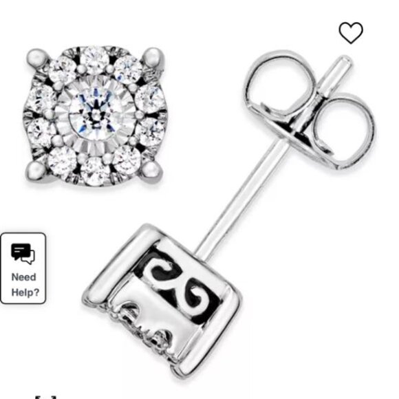 Diamond Stud Earrings (1/3 ct.) in 14K White Gold - Picture 4 of 5